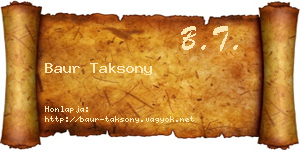 Baur Taksony névjegykártya